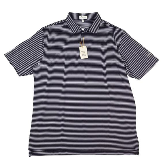 Peter Millar Summer Comfort Men's Short Sleeve Polo Shirt XL Striped Purple NWT - Picture 2 of 10